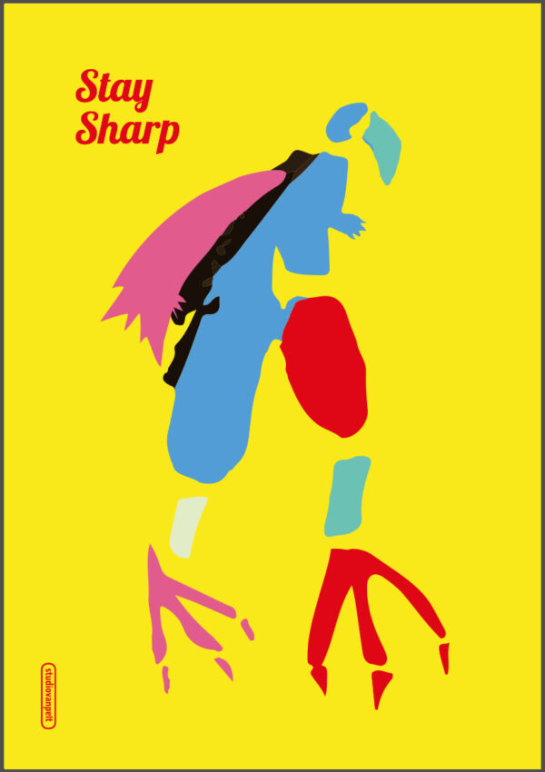 Stay Sharp poster illustration crealuras